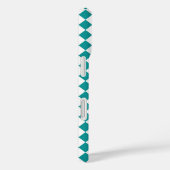 ティール(緑がかった色)白市松模様にダイヤンパターン Case-Mate iPhoneケース (裏面 / 右)