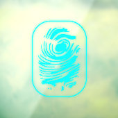 ティール（緑がかった色）白熱［赤熱］光を放つ指紋ウィンドウの固定 ウィンドウサイン (シート3)