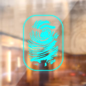 ティール（緑がかった色）白熱［赤熱］光を放つ指紋ウィンドウの固定 ウィンドウサイン (シート2)