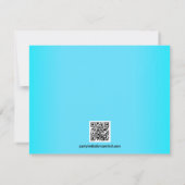 ティール（緑がかった色）白黒フォト誕生日パーティー 招待状 (裏面)