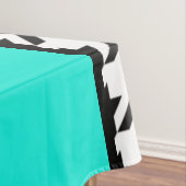 ティール(緑がかった色)、白黒ヴィンテージ市松模様に テーブルクロス (インサイチュ)