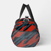 ティール(緑がかった色)白黒抽象芸術幾何学的ストライプスポーツスポーツ ダッフルバッグ (右)