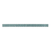 ティール(緑がかった色)、白黒4枚のカードスーツのアイコン サテンリボン (正面)