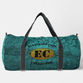 ティール(緑がかった色)皮革模造細長コイン回収器 ダッフルバッグ (正面)