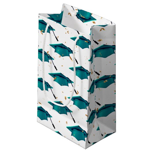 ティール（緑がかった色）目盛キャップ付紙吹雪 スモールペーパーバッグ (正面アングル)