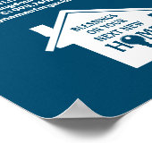 ティール（緑がかった色）私は不動産実在愛紹介不動産仲介業者を販売 ポスター (角)