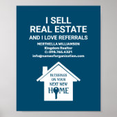 ティール(緑がかった色)私は不動産実在愛紹介不動産仲介業者を販売 ポスター (正面)