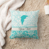 ティール（緑がかった色）稲妻ボルト クッション (ブランケット)