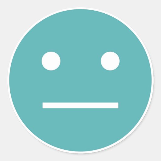 ティール(緑がかった色)空白の顔 ラウンドシール (正面)