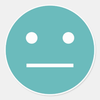 ティール（緑がかった色）空白の顔 ラウンドシール
