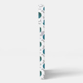 ティール(緑がかった色)糸玉&文字模様工芸品 iPhoneケース (左側面)