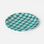 ティール（緑がかった色）紙プレート ペーパープレート (アングル)