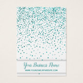 ティール(緑がかった色)紙吹雪のホワイトイヤリングホルダー表示カード (正面)