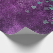 ティール（緑がかった色）紙吹雪オン紫 ラッピングペーパー (角)