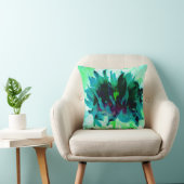 ティール（緑がかった色）素晴らし&ブラックサボットダリア クッション (椅子)