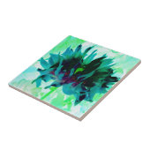 ティール（緑がかった色）素晴らし&ブラックサボットダリア タイル (側面)