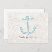 ティール（緑がかった色）素朴いかり表番号はがき ポストカード (正面/裏面)