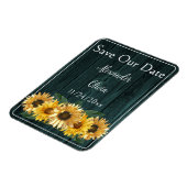 ティール(緑がかった色)素朴ひまわり日付磁石を保存 マグネット (左側)