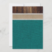 ティール（緑がかった色）素朴ひま結婚わり 招待状 (裏面)