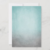 ティール(緑がかった色)素朴アンドグレーボヘミアン結婚式招待状 招待状 (裏面)