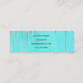 ティール(緑がかった色)素朴ウエスタンブルスカルひまわり花オンウッド スキニー名刺 (裏面)