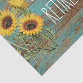 ティール(緑がかった色)素朴ウッドサンフラワーズリタイアメント 薄葉紙 (詳細)