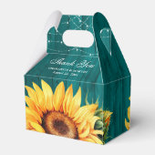 ティール（緑がかった色）素朴ウッドヒマワリフローラモノグラム フェイバーボックス (裏面サイド)