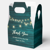 ティール(緑がかった色)素朴カントリーウッドストリングラ結婚イト フェイバーボックス (オープン)