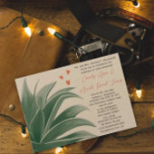 ティール（緑がかった色）素朴カントリーバックヤードショ結婚キュレント 招待状