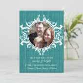 ティール（緑がかった色）素朴スワーズ写真フラットカード シーズンカード (スタンド正面)