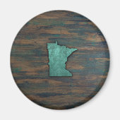 ティール(緑がかった色)素朴ミネソタ形状 マグネット (正面)