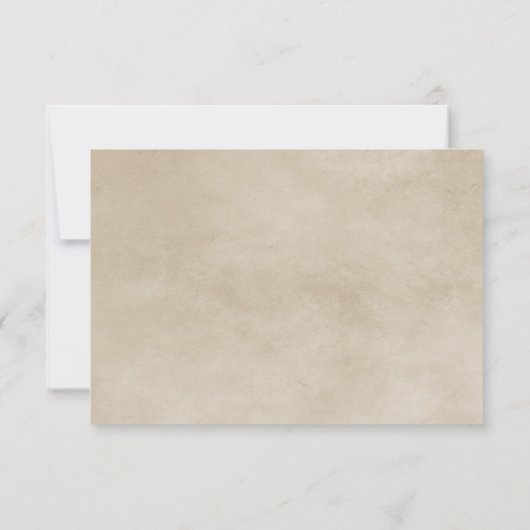 ティール(緑がかった色)素朴レース応答カード 出欠カード (裏面)