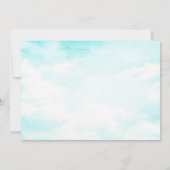 ティール(緑がかった色)素朴灯台ブライダルシャワー 招待状 (裏面)