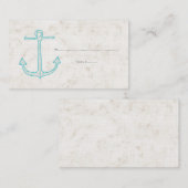 ティール(緑がかった色)素朴結婚いかり座席表 プレイスカード (正面/裏面)