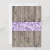 ティール（緑がかった色）紫の木の水の色の花ベビーシャワー 招待状 (裏面)