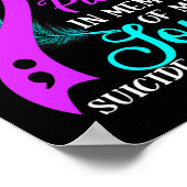 ティール(緑がかった色)紫の私の息子の自殺認識度 ポスター (角)