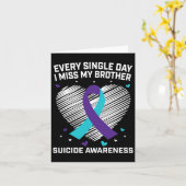 ティール（緑がかった色）紫の自殺認識度予防恋しく思私の カード (黄色い花)