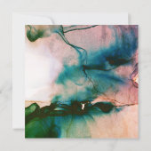 ～ティール（緑がかった色）紫エレガント水結婚AR17 招待状 (裏面)