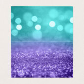 ティール（緑がかった色）紫グリッター《写真》ぼけ味アクセントレシピテントカード 名刺 (内部フラット)