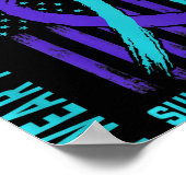 ティール(緑がかった色)紫リボン自殺認識度フラグ兄弟 ポスター (角)