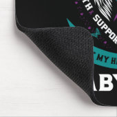 ティール（緑がかった色）紫リボン自殺認識度防止そう マウスパッド (コーナー)