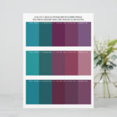 ティール(緑がかった色)紫色の宝石ト結婚ーンのカラーパレット (スタンド正面)