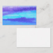 ティール（緑がかった色）紫色の水平抽象芸術 名刺 (正面/裏面)