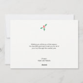 ティール(緑がかった色)結婚したとメリーの結婚写真クリスマス シーズンカード (裏面)