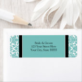 ティール（緑がかった色）結婚のカスタム差出人住所ラベル ラベル (インサイチュ)