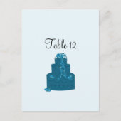 ティール（緑がかった色）結婚のケーキテーブルシーティングカード ポストカード (正面)