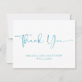 ティール(緑がかった色)結婚サンキューカード サンキューカード