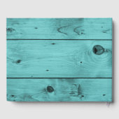 ティール(緑がかった色)結婚ズハートウッドピ素朴ンクフローラ ゲストブック (裏面)