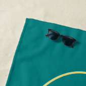 ティール(緑がかった色)結婚バラ ビーチタオル (インサイチュ)