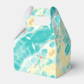 ティール(緑がかった色)結婚フローラ フェイバーボックス (裏面サイド)